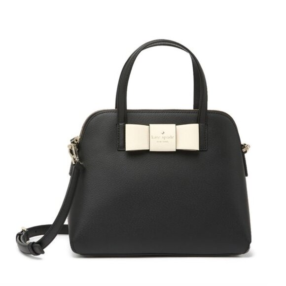 kate spade Handbags - Kate Spade Classic Art Deco Inspired Black Satchel With Bow, NWOT